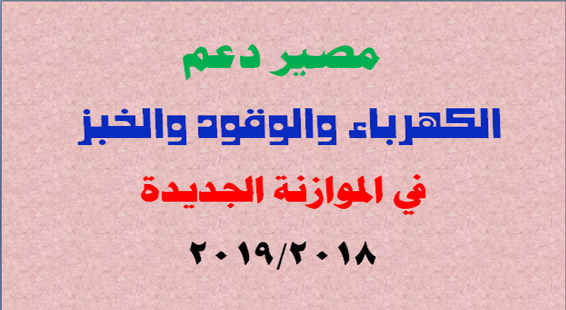 تعرف على مصير  دعم الكهرباء والوقود والخبز في الموازنة الجديدة 2019/2018