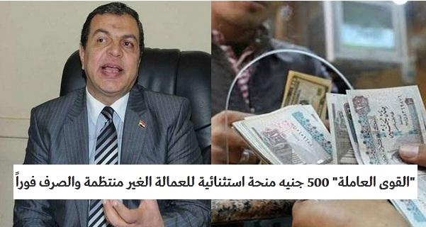 القوى العاملة| 500 جنيه منحة استثنائية للعمالة الغير منتظمة والفئات المستحقة لها