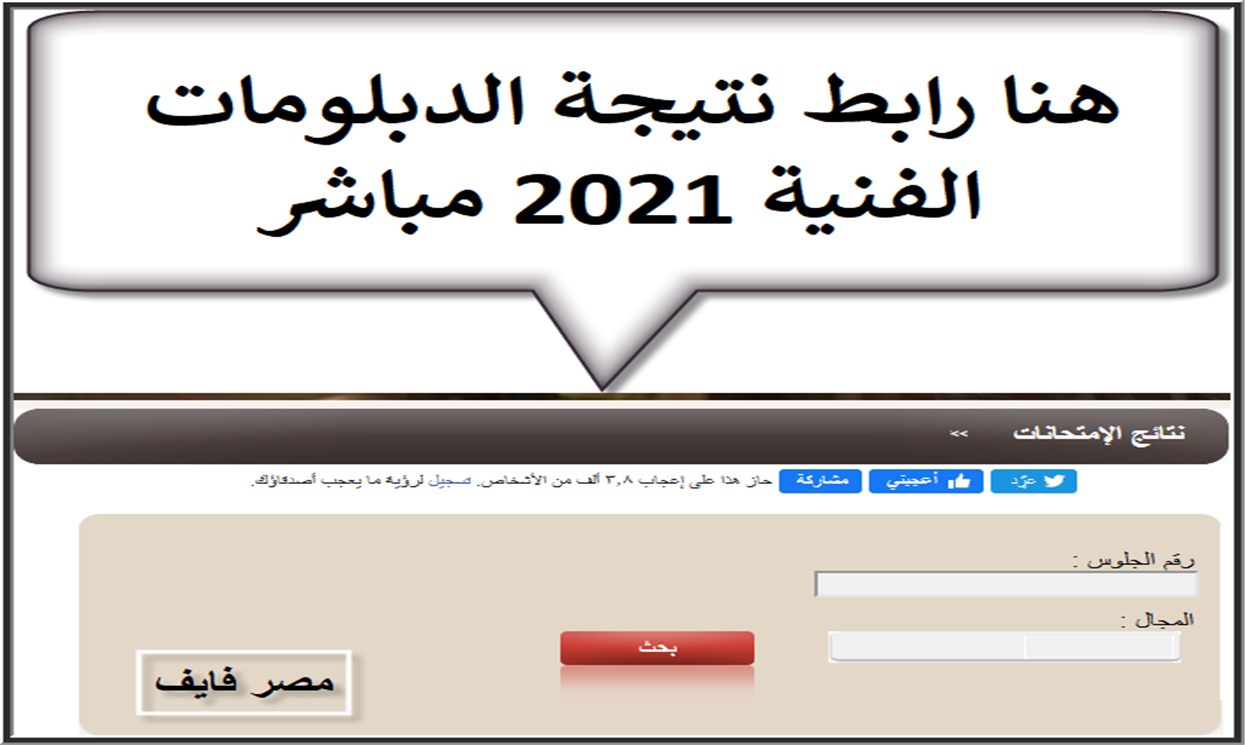 رابط نتيجة الدبلومات الفنية 2021 لينك مباشر برقم الجلوس والتخصص