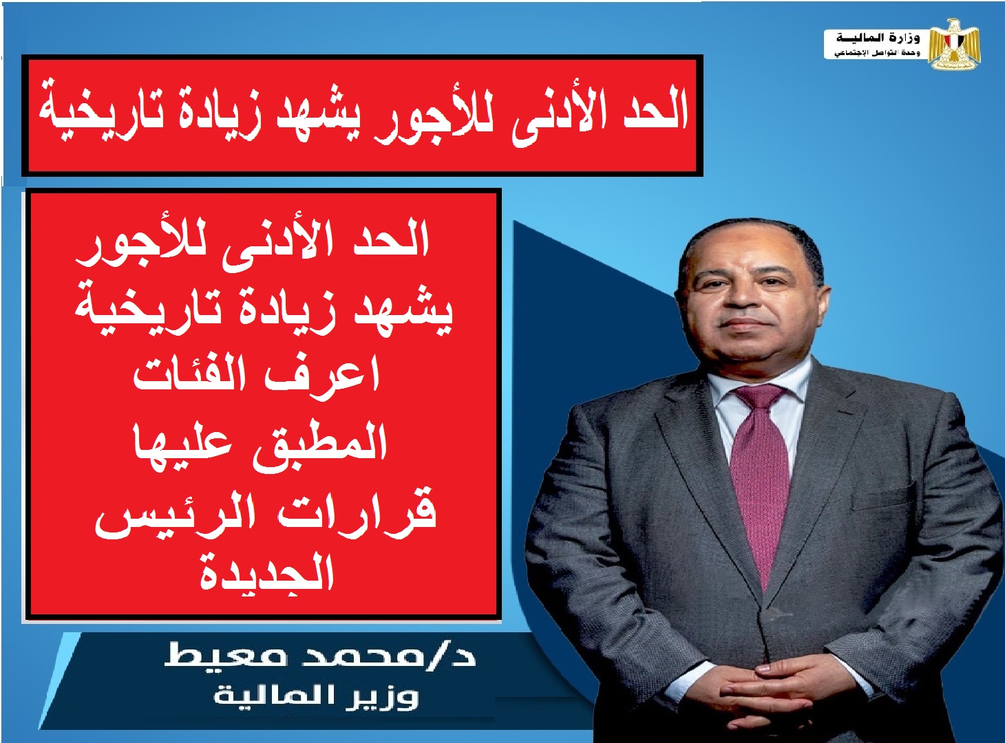 الحد الأدنى للأجور يشهد زيادة تاريخية اعرف الفئات المطبق عليها قرارات الرئيس الجديدة