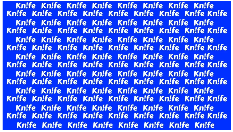 اختبار قوة النظر والملاحظة للأذكياء.. ابحث عن كلمة knife في 15 ثانية